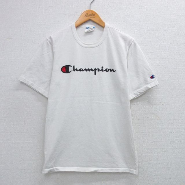 【50%OFF】チャンピオン 半袖Tシャツ ビッグロゴ ホワイト M | 古着