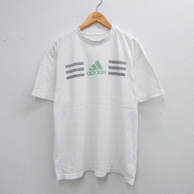 【50%OFF】アディダス 半袖Tシャツ ビッグロゴ ホワイト XL | 古着