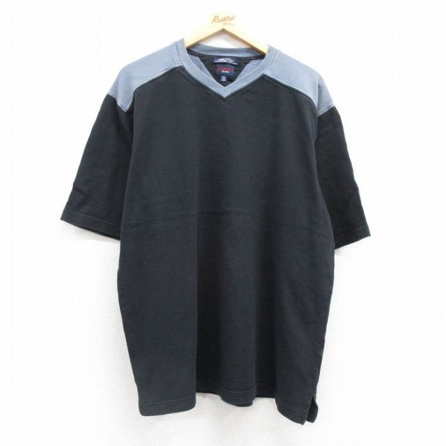 【50%OFF】トミーヒルフィガー 半袖Tシャツ ツートンカラー ブラック XL | 古着
