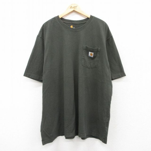 カーハート 半袖Tシャツ ワンポイントロゴ グリーン XL | 古着