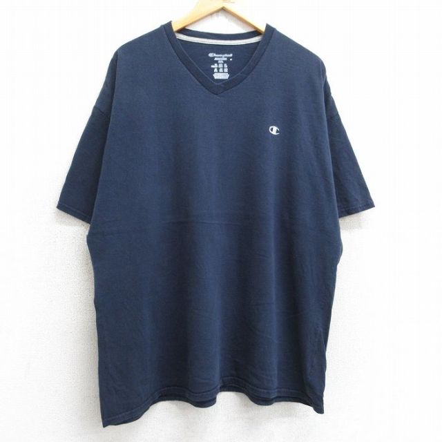 チャンピオン 半袖Tシャツ ワンポイントロゴ ネイビー XL | 古着