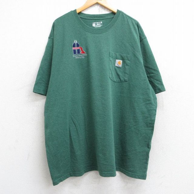 カーハート 半袖Tシャツ ワンポイントロゴ グリーン XL | 古着
