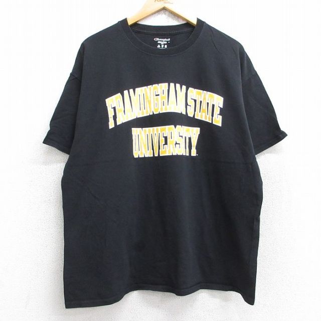 チャンピオン 半袖Tシャツ フレイミングハム ブラック XL | 古着