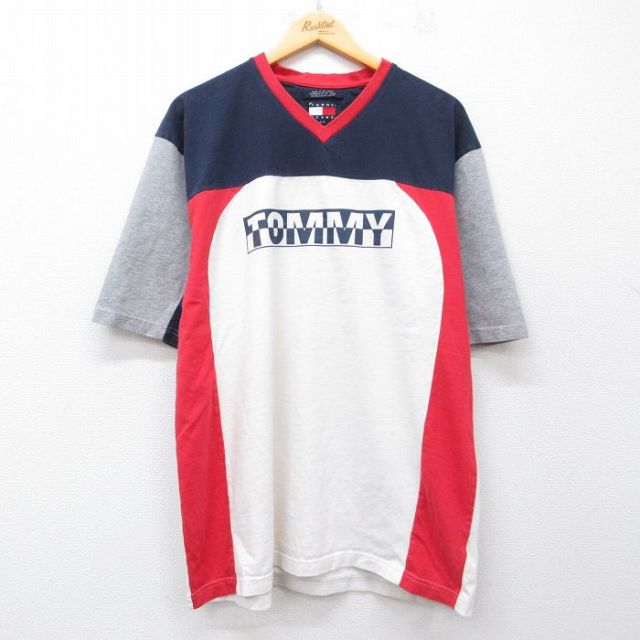 トミーヒルフィガー 半袖Tシャツ ビッグロゴ ホワイト メンズXL相当 | 古着