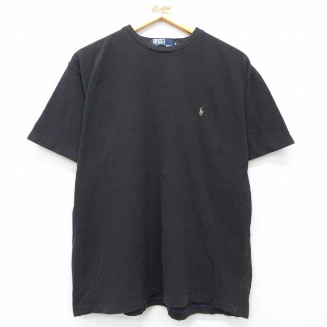 ラルフローレン 90s 半袖Tシャツ ワンポイントロゴ ブラック メンズXL相当 | 古着