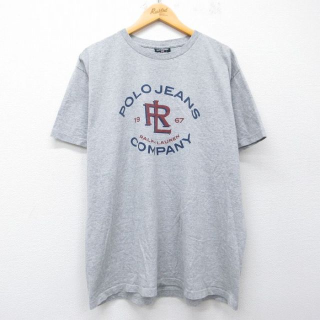 ラルフローレン 半袖Tシャツ ビッグロゴ グレー メンズXL相当 | 古着