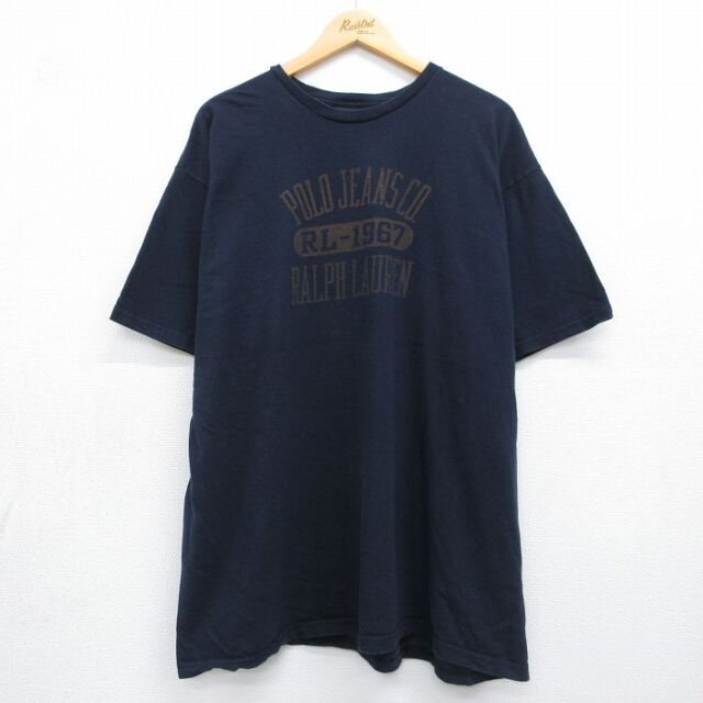 ラルフローレン 半袖Tシャツ ビッグロゴ ネイビー メンズXL相当 | 古着