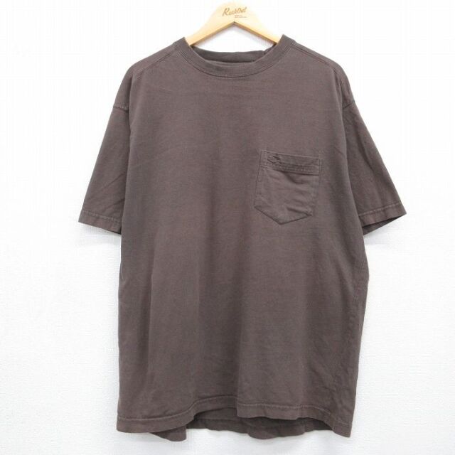 ドッカーズ 半袖Tシャツ ワンポイントロゴ ブラウン メンズXL相当 | 古着