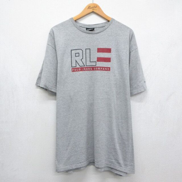 ラルフローレン 半袖Tシャツ ビッグロゴ グレー メンズXL相当 | 古着