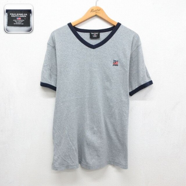 ラルフローレン 半袖Tシャツ ワンポイントロゴ グレー メンズXL相当 | 古着