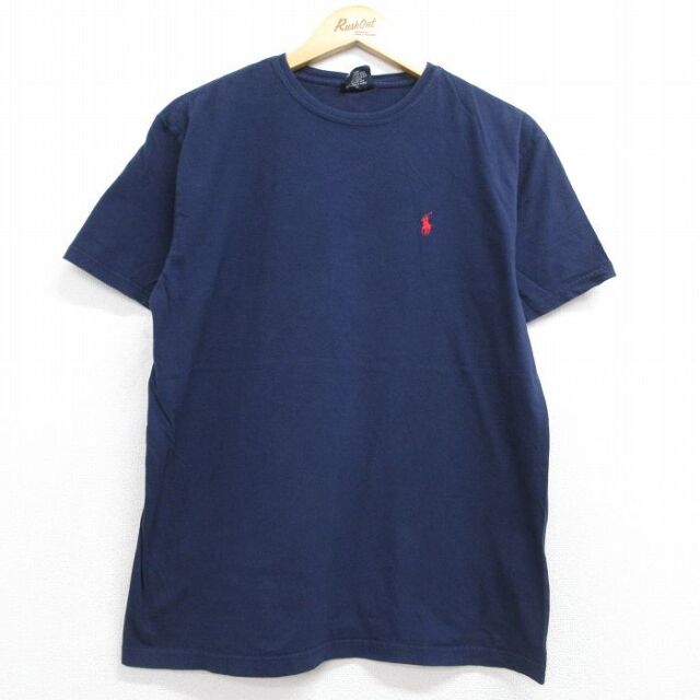 ラルフローレン 90s 半袖Tシャツ ワンポイントロゴ ネイビー メンズL相当 | 古着