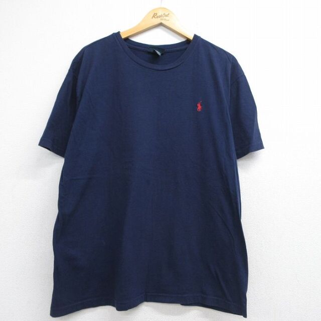 ラルフローレン 90s 半袖Tシャツ ワンポイントロゴ ネイビー メンズXL相当 | 古着