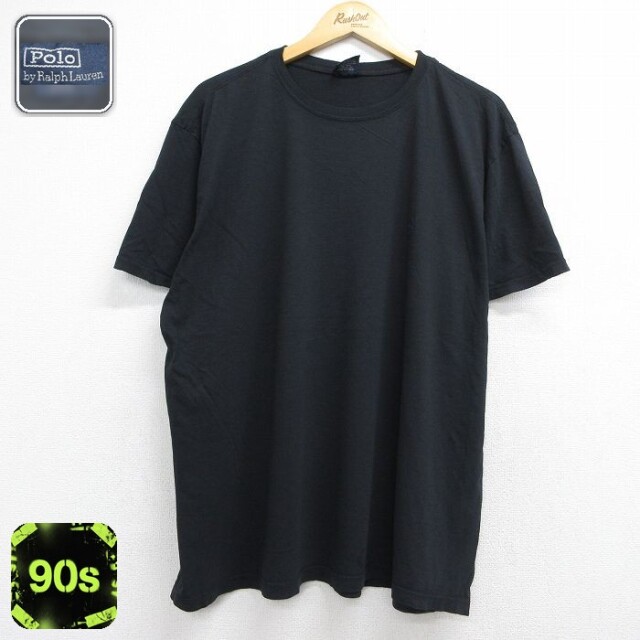 ラルフローレン 90s 半袖Tシャツ ワンポイントロゴ ブラック メンズXL相当 | 古着
