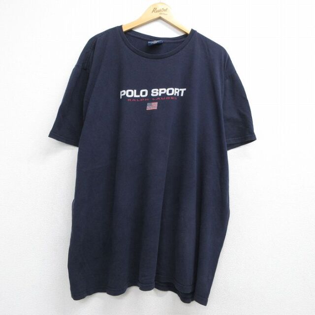 ラルフローレン 半袖Tシャツ ビッグロゴ ネイビー メンズXL相当 | 古着
