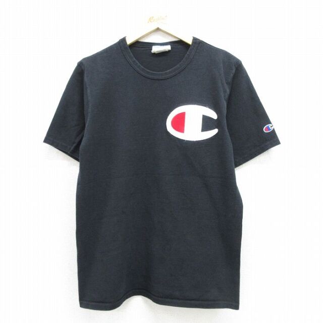 チャンピオン M 半袖Tシャツ ビッグロゴ ブラック メンズM相当 | 古着