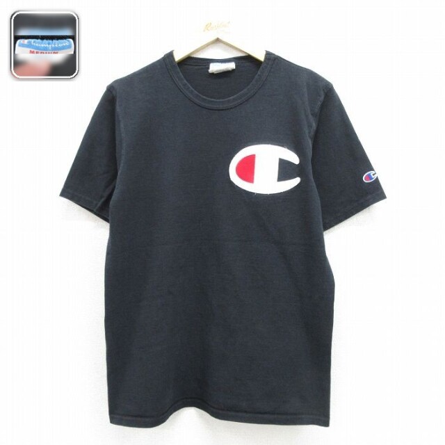 チャンピオン M 半袖Tシャツ ビッグロゴ ブラック メンズM相当 | 古着