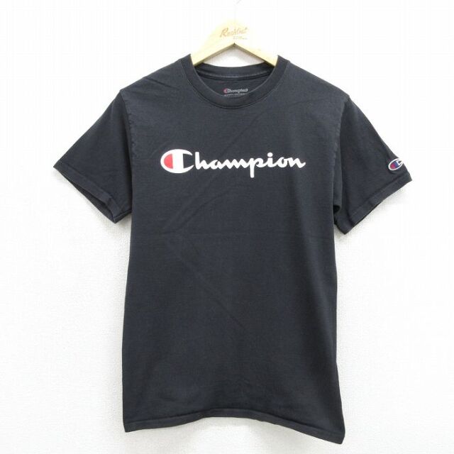 チャンピオン S 半袖Tシャツ ビッグロゴ ブラック メンズS相当 | 古着