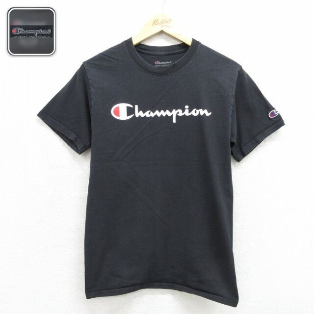 チャンピオン S 半袖Tシャツ ビッグロゴ ブラック メンズS相当 | 古着