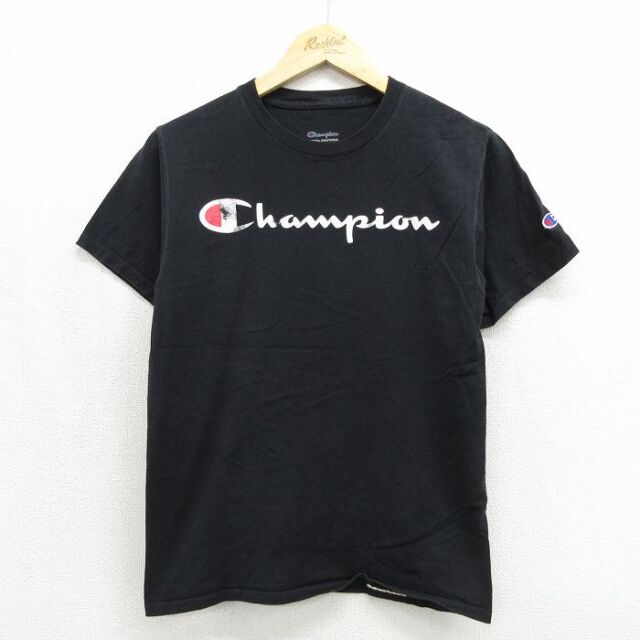 チャンピオン S 半袖Tシャツ ビッグロゴ ブラック メンズS相当 | 古着
