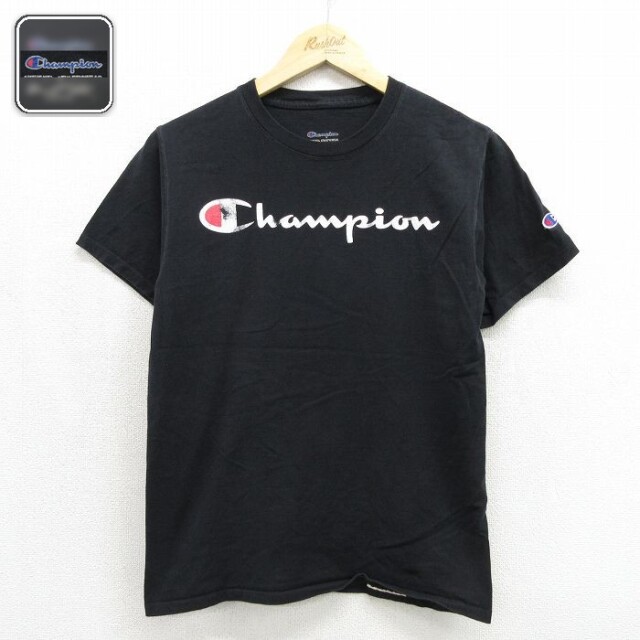 チャンピオン S 半袖Tシャツ ビッグロゴ ブラック メンズS相当 | 古着