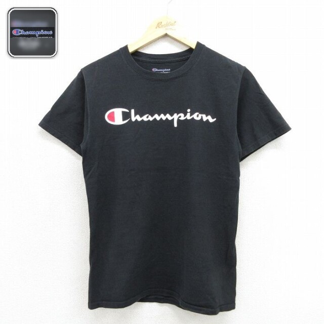 チャンピオン S 半袖Tシャツ ビッグロゴ ブラック メンズS相当 | 古着