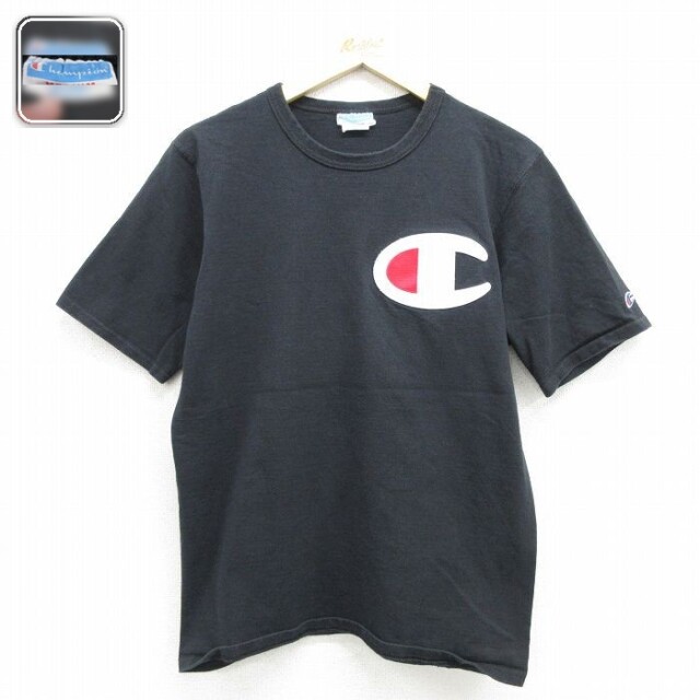 チャンピオン M 半袖Tシャツ ビッグロゴ ブラック メンズM相当 | 古着