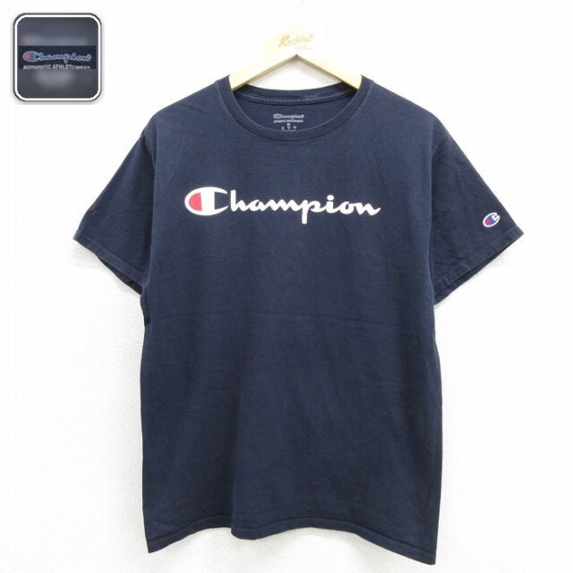 チャンピオン M 半袖Tシャツ ビッグロゴ ブラック メンズM相当 | 古着