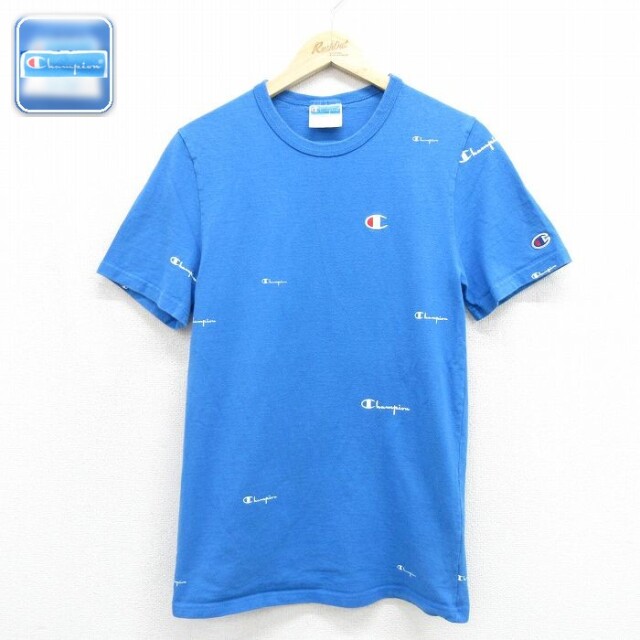 チャンピオン 半袖Tシャツ ブルー メンズS相当 | 古着