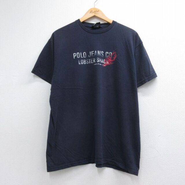 ラルフローレン 半袖Tシャツ ビッグロゴ ネイビー メンズXL相当 | 古着