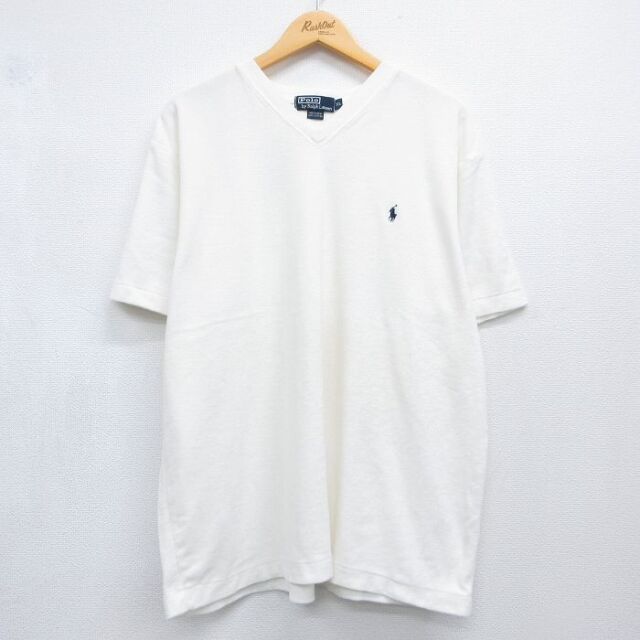 ラルフローレン 90s 半袖Tシャツ ワンポイントロゴ ホワイト メンズXL相当 | 古着
