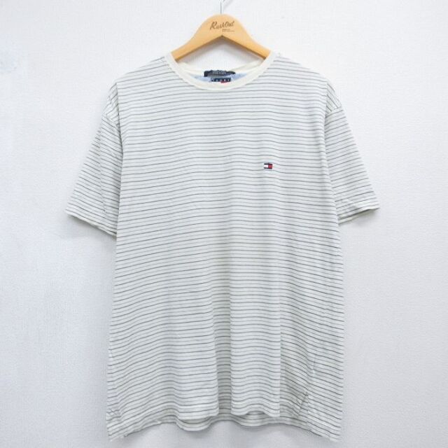 トミーヒルフィガー 90s 半袖Tシャツ ワンポイントロゴ ホワイト メンズXL相当 | 古着