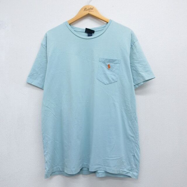 ラルフローレン 半袖Tシャツ ワンポイントロゴ ライトブルー メンズXL相当 | 古着