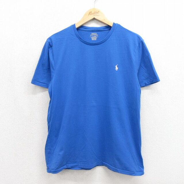 ラルフローレン 半袖Tシャツ ワンポイントロゴ ブルー メンズL相当 | 古着