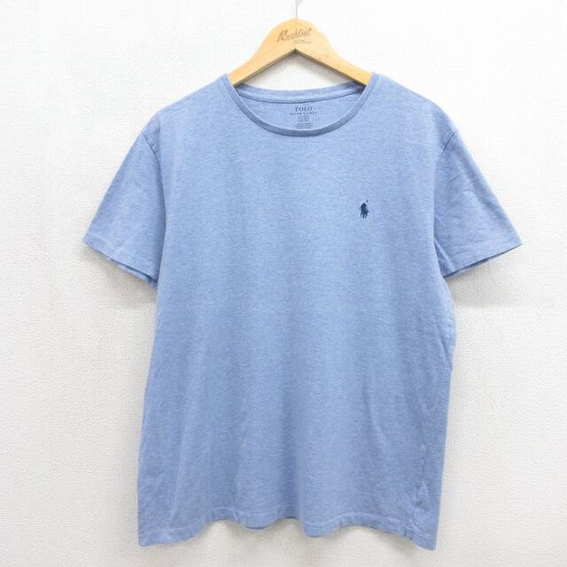 ラルフローレン 半袖Tシャツ ワンポイントロゴ ライトブルー メンズL相当 | 古着