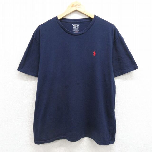 ラルフローレン 半袖Tシャツ ワンポイントロゴ ネイビー メンズXL相当 | 古着