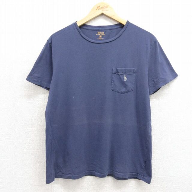 ラルフローレン 半袖Tシャツ ワンポイントロゴ ネイビー メンズL相当 | 古着
