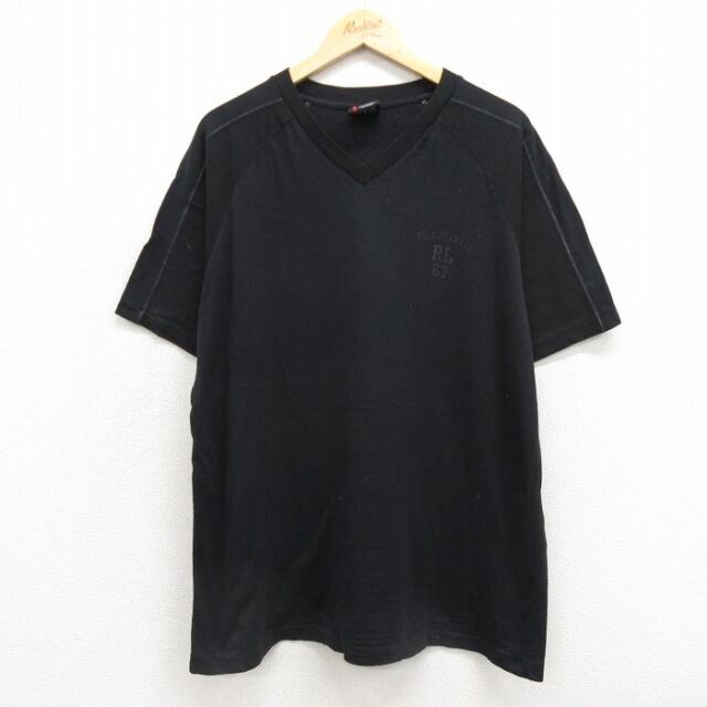 ラルフローレン 半袖Tシャツ ラグラン ブラック メンズXL相当 | 古着