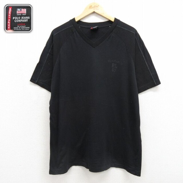 ラルフローレン 半袖Tシャツ ラグラン ブラック メンズXL相当 | 古着