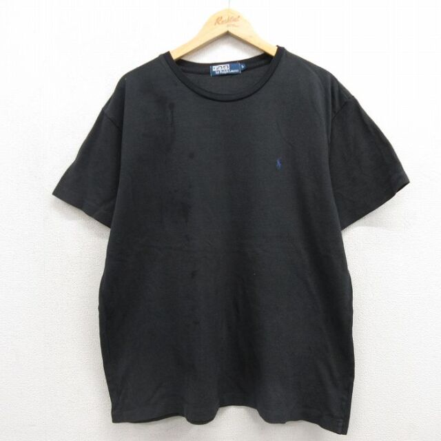 ラルフローレン 90s 半袖Tシャツ ワンポイントロゴ ブラック メンズXL相当 | 古着