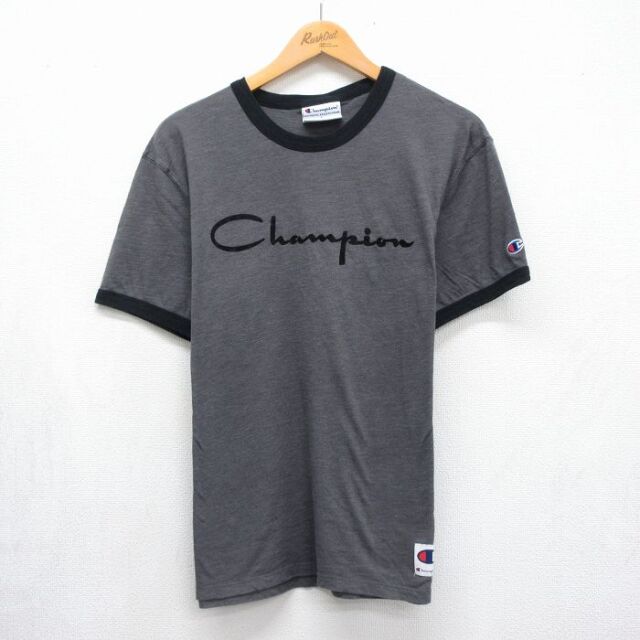 チャンピオン 半袖Tシャツ ビッグロゴ グレー メンズL相当 | 古着