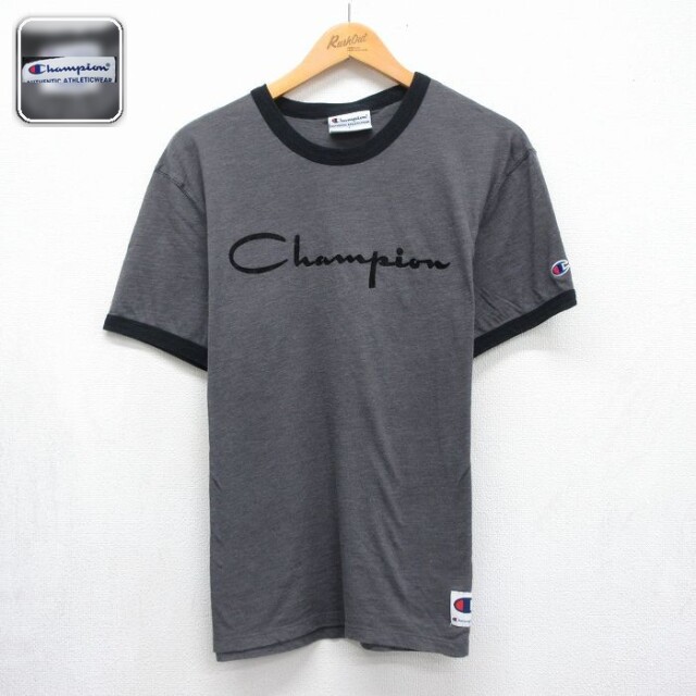 チャンピオン 半袖Tシャツ ビッグロゴ グレー メンズL相当 | 古着
