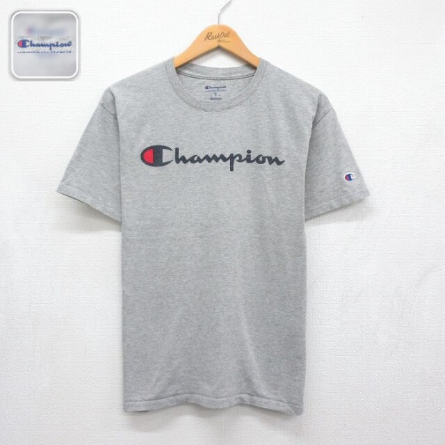 チャンピオン 半袖Tシャツ ビッグロゴ グレー メンズM相当 | 古着