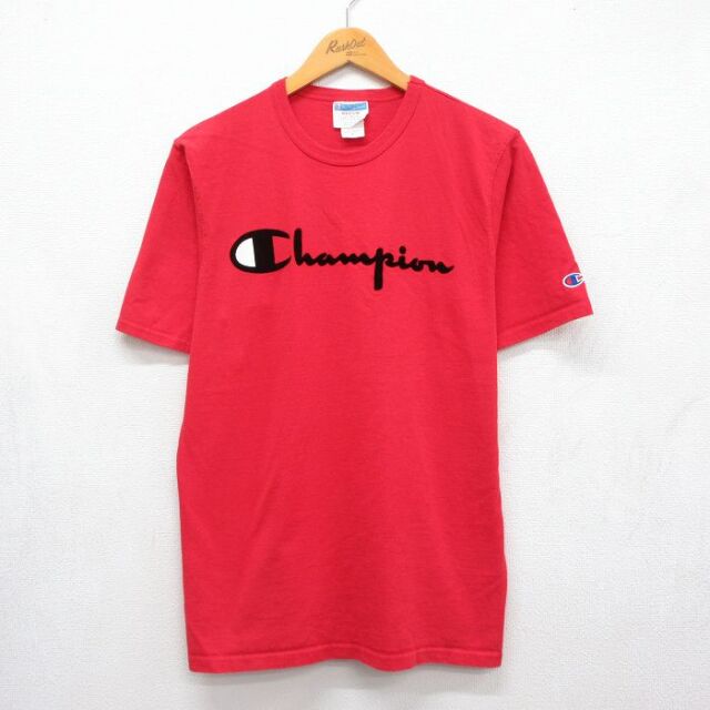チャンピオン 半袖Tシャツ ビッグロゴ レッド メンズM相当 | 古着