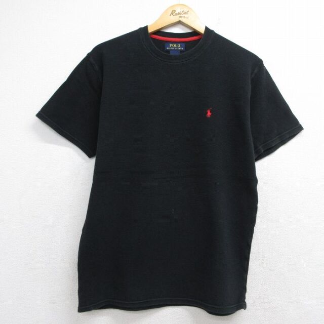 ラルフローレン 半袖Tシャツ ワンポイントロゴ ブラック メンズL相当 | 古着