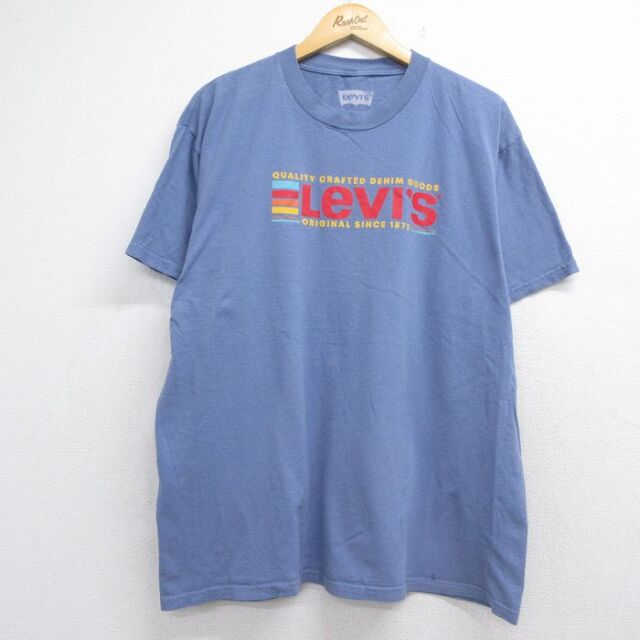 リーバイス 半袖Tシャツ ビッグロゴ ライトブルー メンズXL相当 | 古着