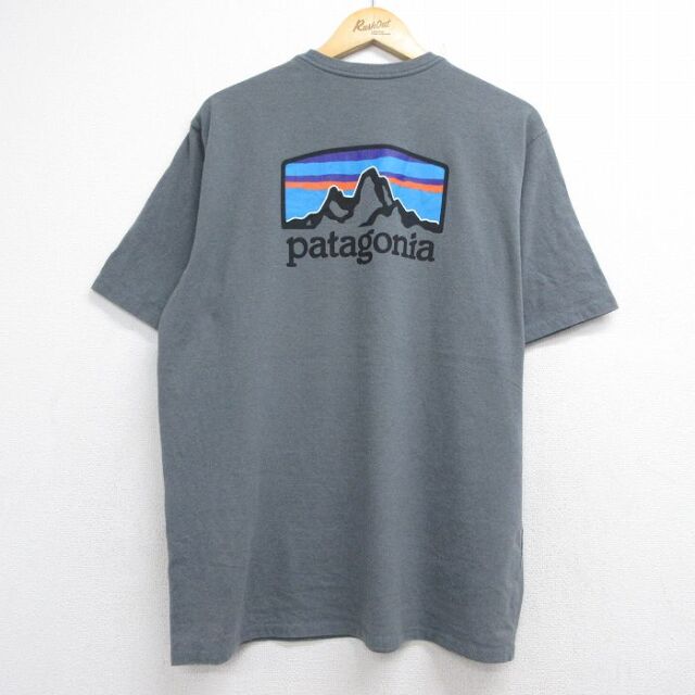 パタゴニア 半袖Tシャツ ビッグロゴ グレー メンズXL相当 | 古着