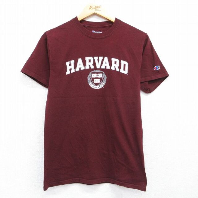 チャンピオン S 半袖Tシャツ ハーバードカレッジ バーガンディ メンズS相当 | 古着