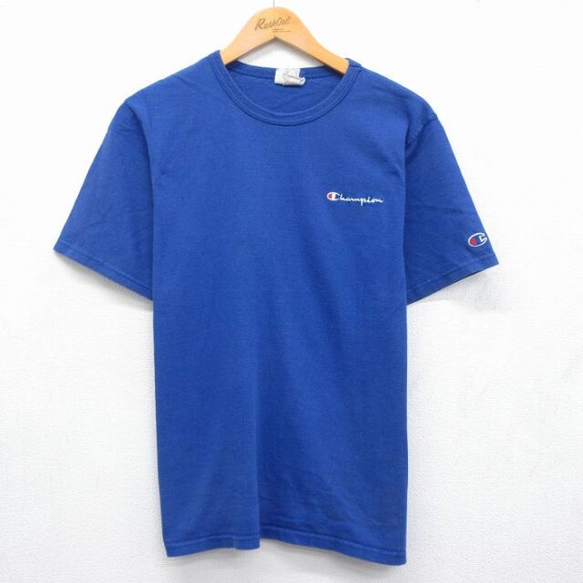チャンピオン 半袖Tシャツ ワンポイントロゴ ブルー メンズM相当 | 古着