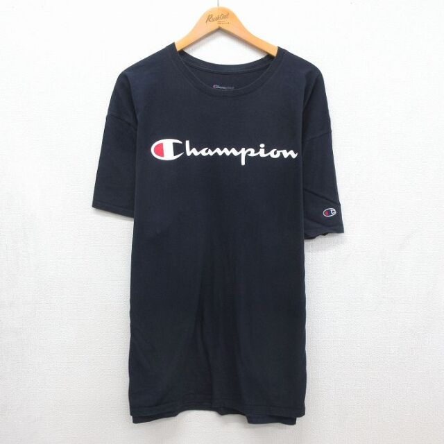 チャンピオン 半袖Tシャツ ビッグロゴ ネイビー メンズXL相当 | 古着