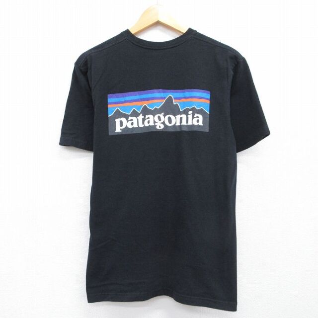 パタゴニア 半袖Tシャツ ビッグロゴ ブラック メンズM相当 | 古着